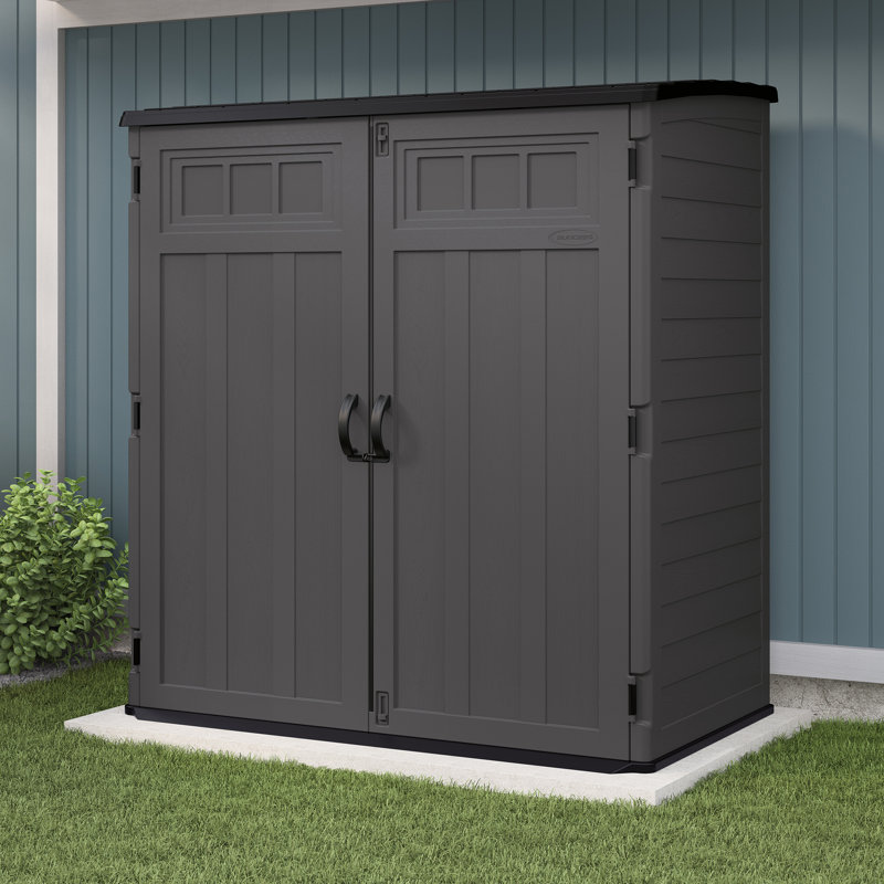 Suncast Hamilton XL Storage Cabinet - Peppercorn Grey, No