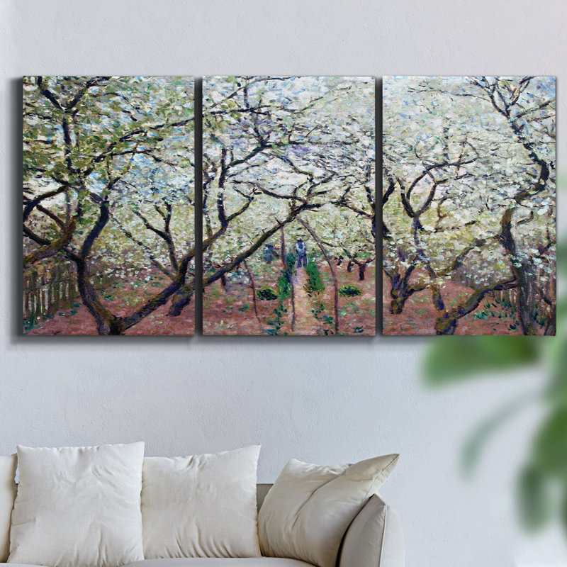 Ensemble de 3 pièces encadrées sur toile Spring Spring, H 27 po x l 54 po x P 2 po
