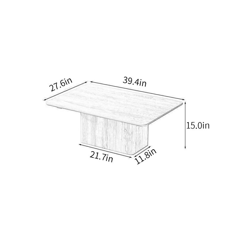Simple ash wood cream style coffee table
