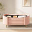 Banc de rangement avec repose-pieds en chenille capitonnée Channel-944123042