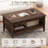39.5” 2-Tier Coffee Table with Open Shelf Woven Decorations Storage for Living Room Brown-712901639