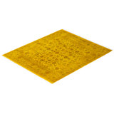 Overdyed Hand-Knotted Wool Modern-Contemporary Yellow Area Rug 6' 1" x 6' 1"