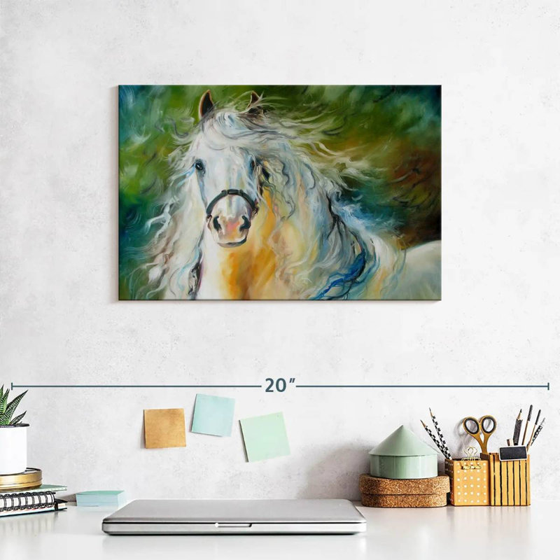 White Cloud The Andalusian Stallion, 8" H x 12" W