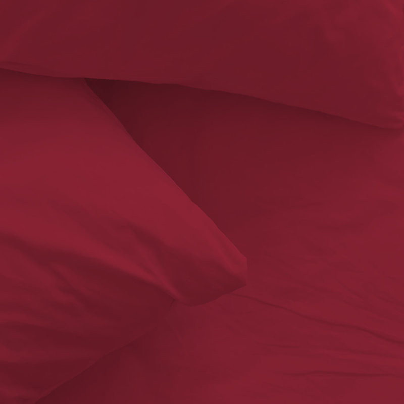 Ensemble de draps en rayonne de bambou 6 pièces , Ensemble de draps pour taille de lit grand avec un, Rouge