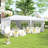 Large 20' X 10' Gazebo Canopy Party Tent With 4 Removable Window Side Walls, Outdoor Events - White