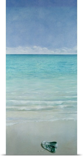 Marti " Green Flash, 1990 " by Lincoln Seligman, 36" H x 18" W x 1.5" D, Canvas
