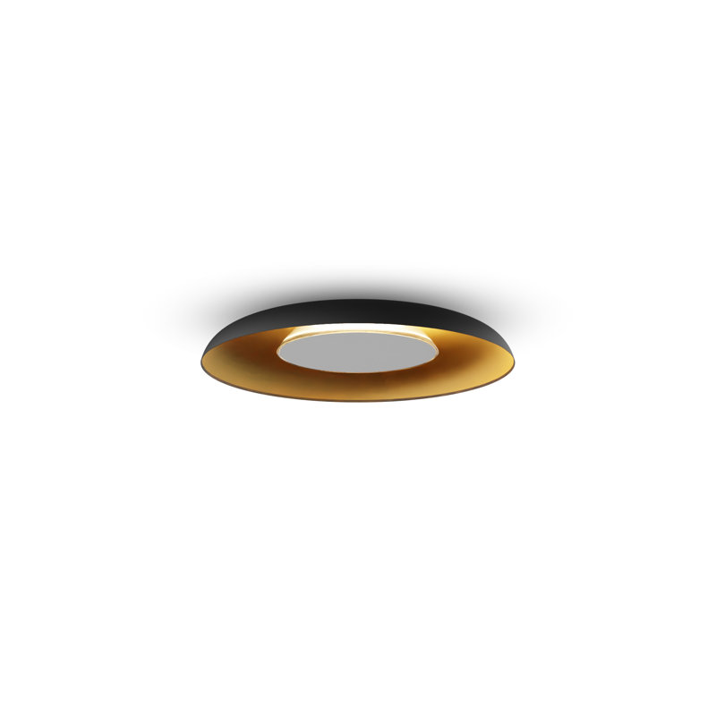 Ramen LED Flush Mounted Sconce, 2.6" H x 18" W x 18" D, Matte White/Matte Black/Gold