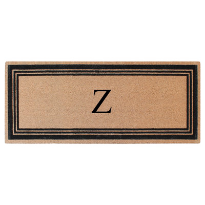 Monogrammed Triple Classic Border Natural Coir Door Mat with PVC Backing – Heavy-Duty, Anti-Shed & Easy to Clean