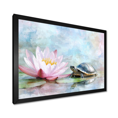 Tortue dans le nénuphar IV - tortue, art mural