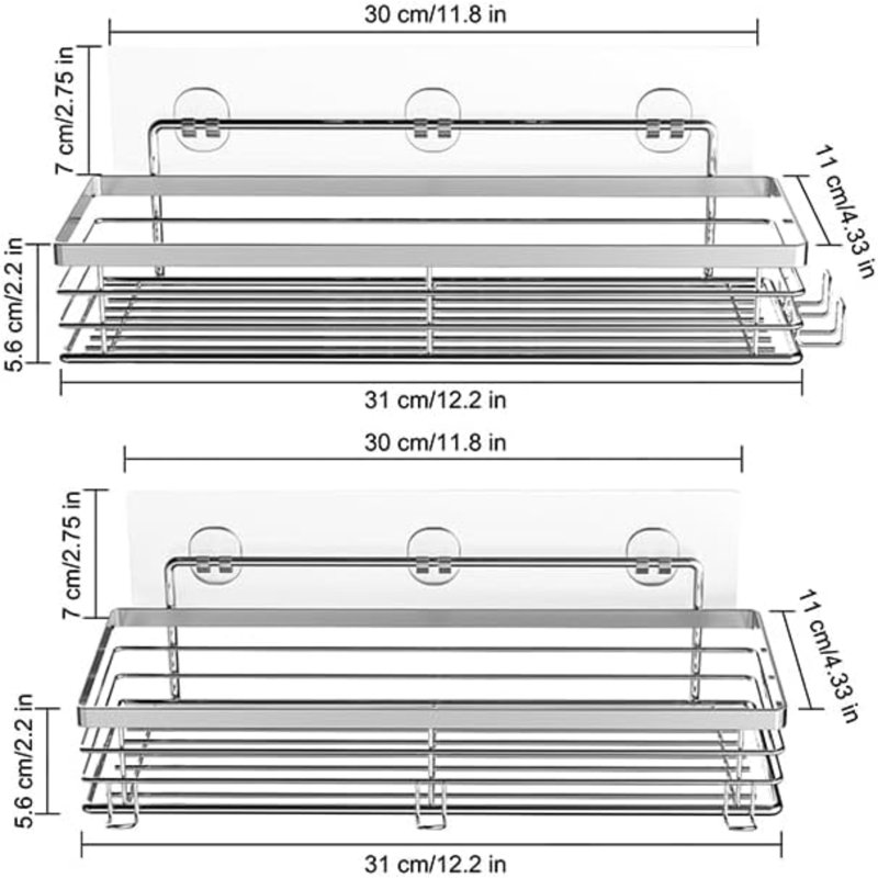 Apte Adhesive Stainless Steel Shower Caddy