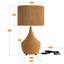 Lampe de chevet 24 po en rotin naturel