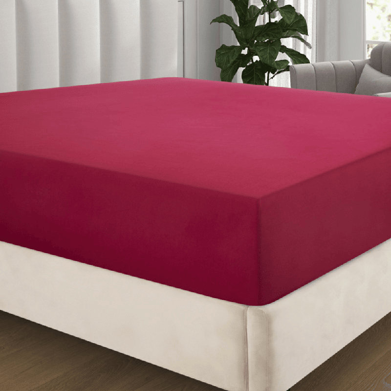 Angeliza Microfiber Standard Fitted Sheet, Single (3'), Red