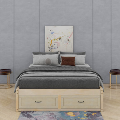 Queen Size Platform Bed With Drawers