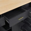 Buffet de rangement multifonctionnel, rangement pour poubelle, armoire à porte coulissante et support à épices à 3 niveaux, îlot de cuisine pour la cuisine, la salle à manger-454393061