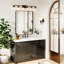 Élégant miroir encadré en aluminium avec coin arrondi pour une décoration intérieure élégante-512941706-513305233-513819424