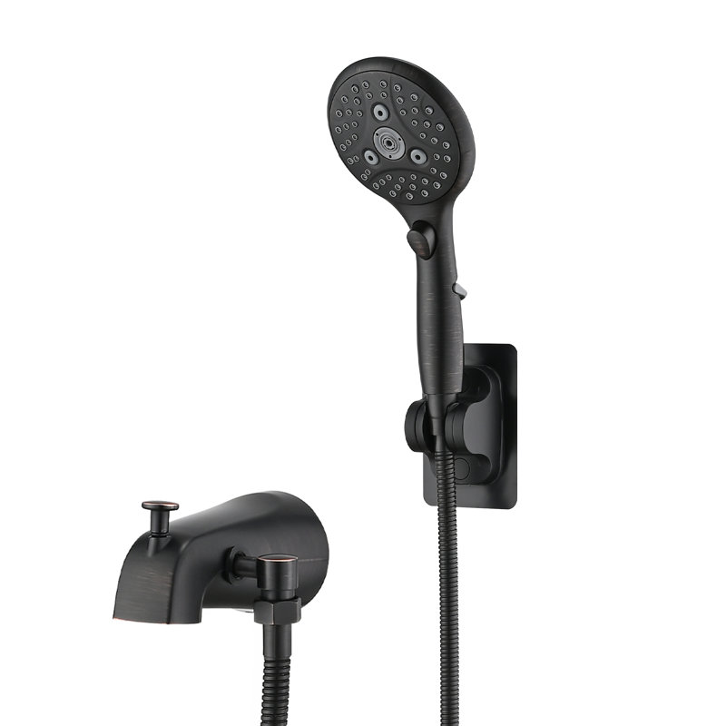 Lift-Up Diverter Tub Spout With 6 Settings Handheld Shower In Oil Rubbed Bronze, Oil Rubbed Bronze