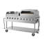 Barbecue au propane extérieur commercial en acier inoxydable de 72 po avec plaque de cuisson 36 po et four à pizza 36 po, homologué ETL en acier inoxydable (CGKIT7-G36P36)