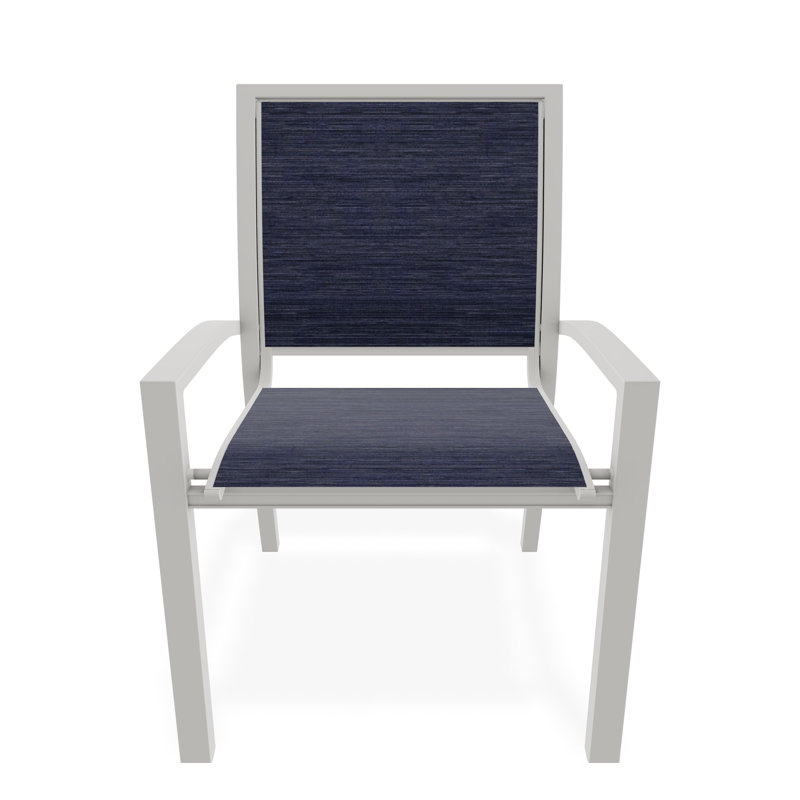 Kendall Outdoor Dining Chair, Snow, Collect Indigo