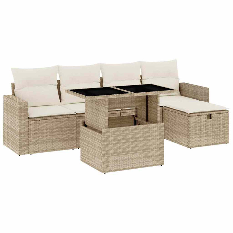 Ensemble de canapé de jardin Vidaxl beige, blanc crème
