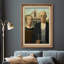 «American Gothic» par Grant Wood - peinture sur toile encadrée-86450491