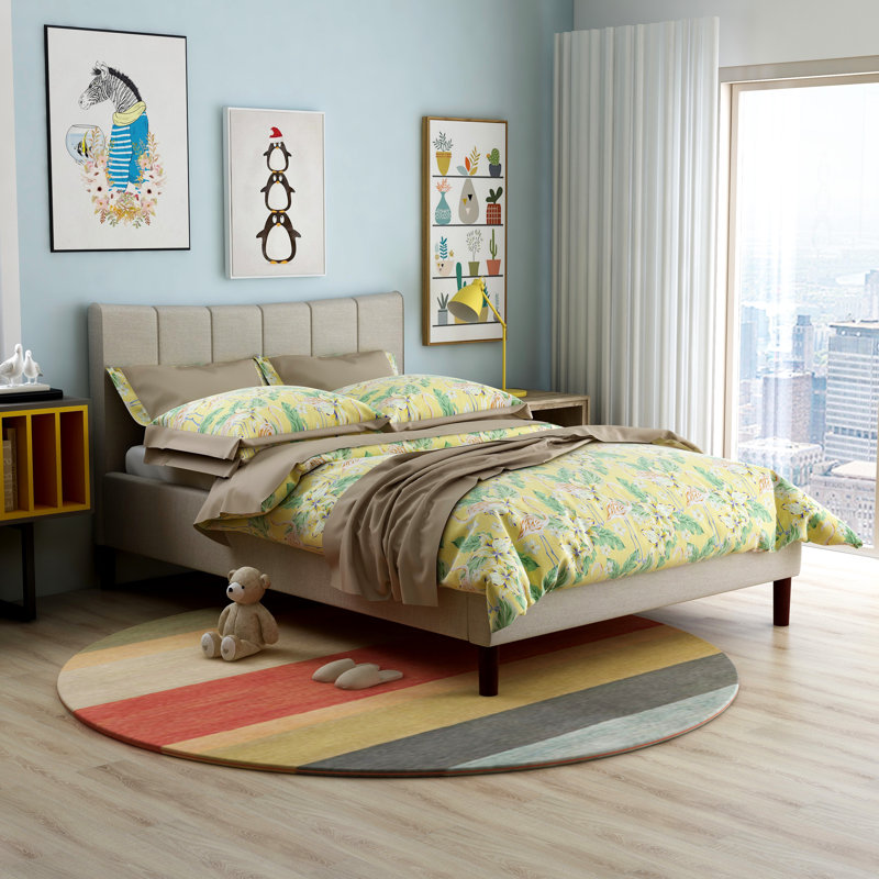 Harwinton Upholstered Platform Bed, Beige, California King