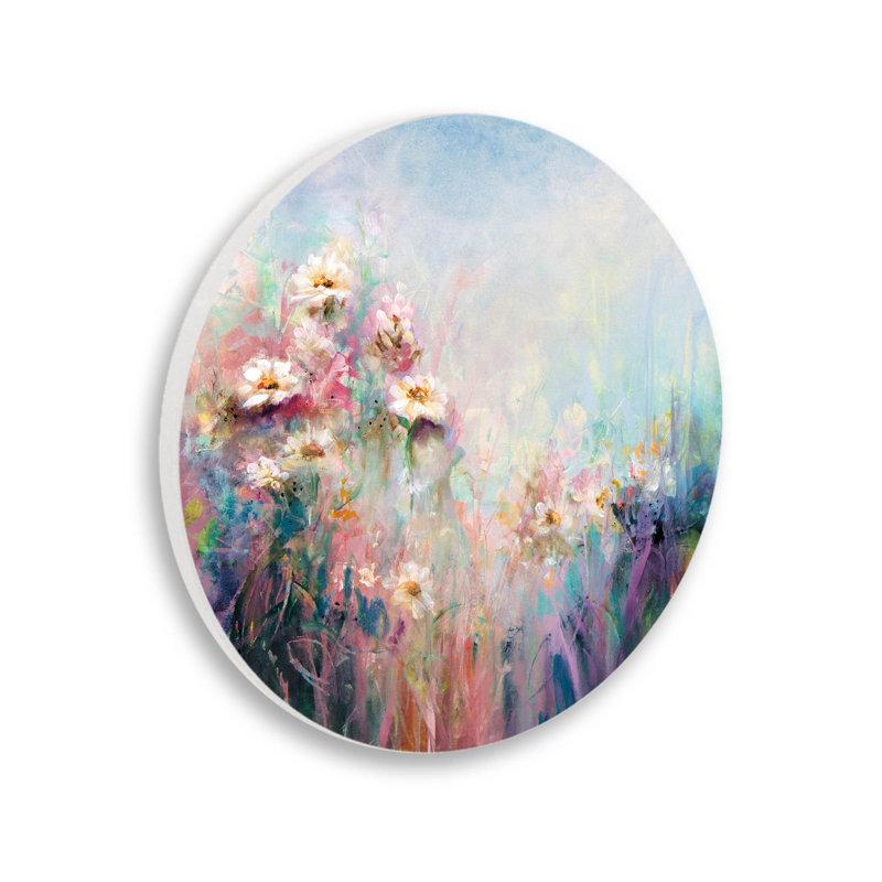 Plaque murale moderne Modern Vivid Flower Meadow, 12 po par Karen Hale