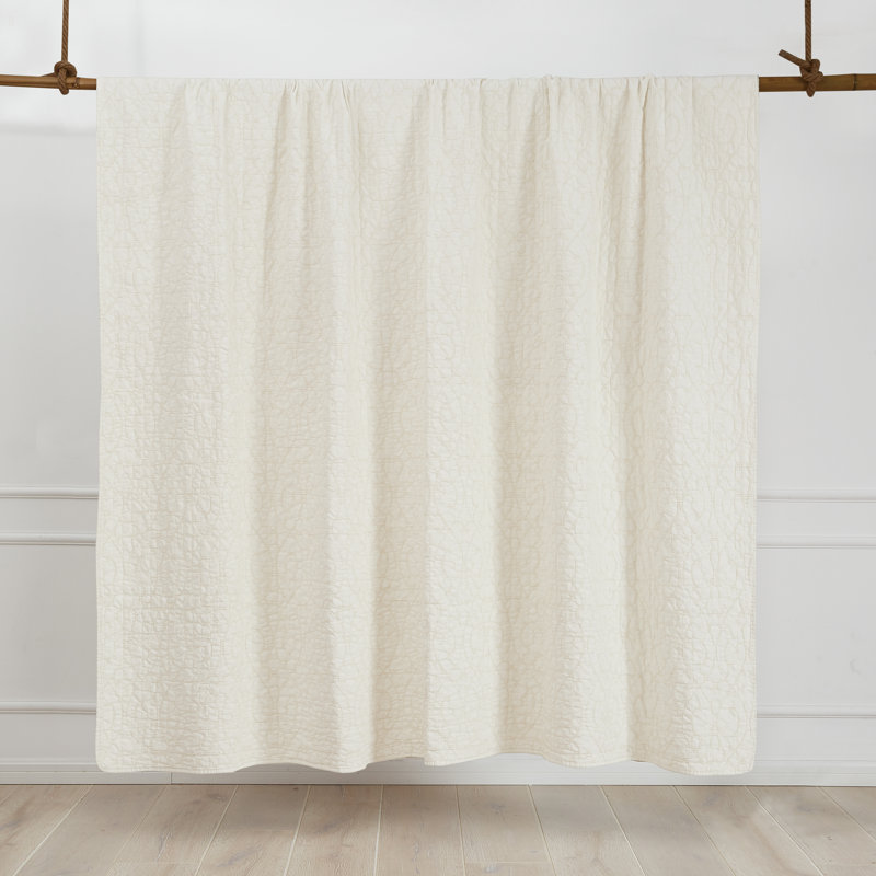 Cream Twin Microfiber Reversible Quilt Set