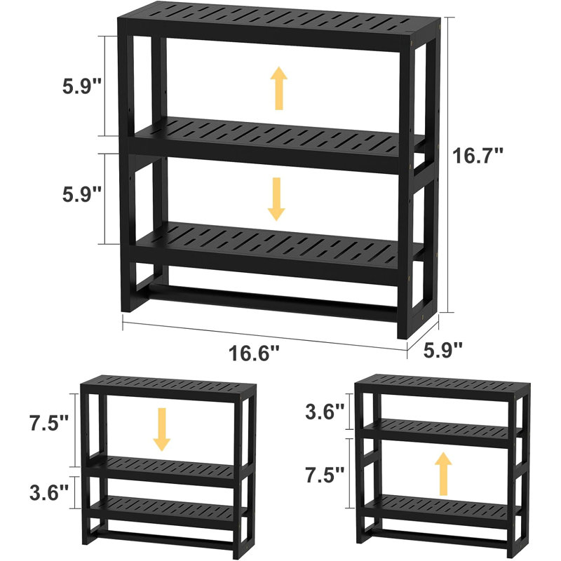 Keevie Wall Bathroom Shelves, Black