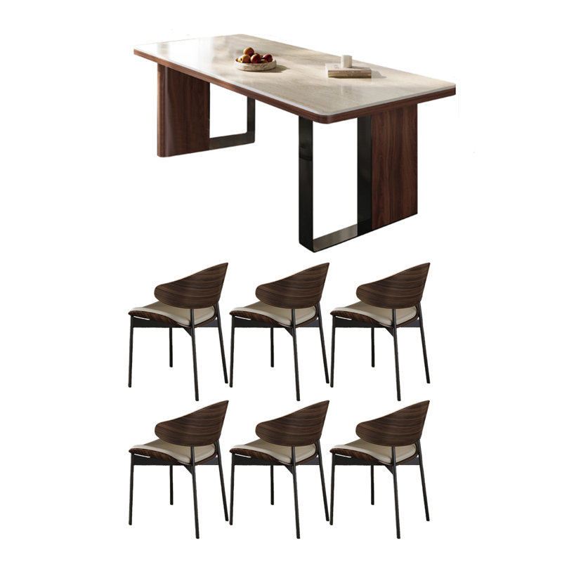 Ensemble de table de salle à manger simple en bois massif Home Vintage, H 29,92 po x L 86,61 po x l 31,49 po