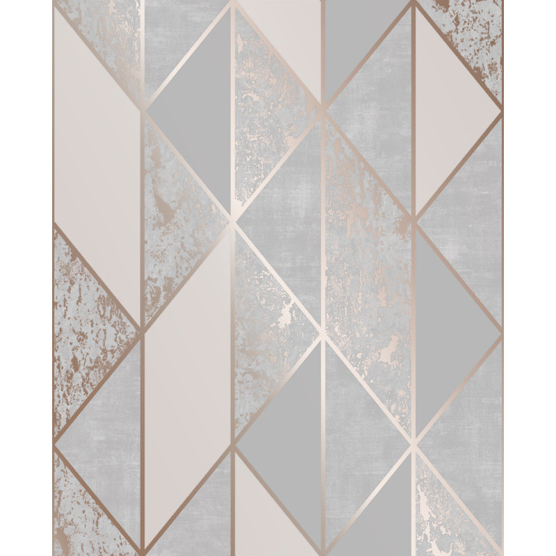 Milan Vinyl Wallpaper Double Roll, Rose Gold