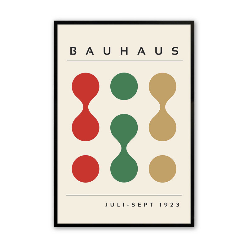 Formes du Bauhaus réinventées, H 37 po x l 25 po, Cadre photo noir satiné
