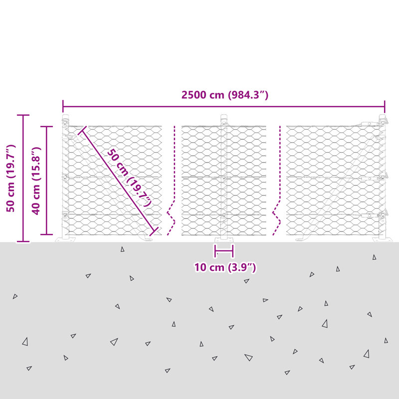 40 cm H x 2500 cm W Fence Panels Fencing