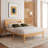 Gerrita Solid Bamboo and Metal Platform Bed with Integrated Headboard-651781913-670962500