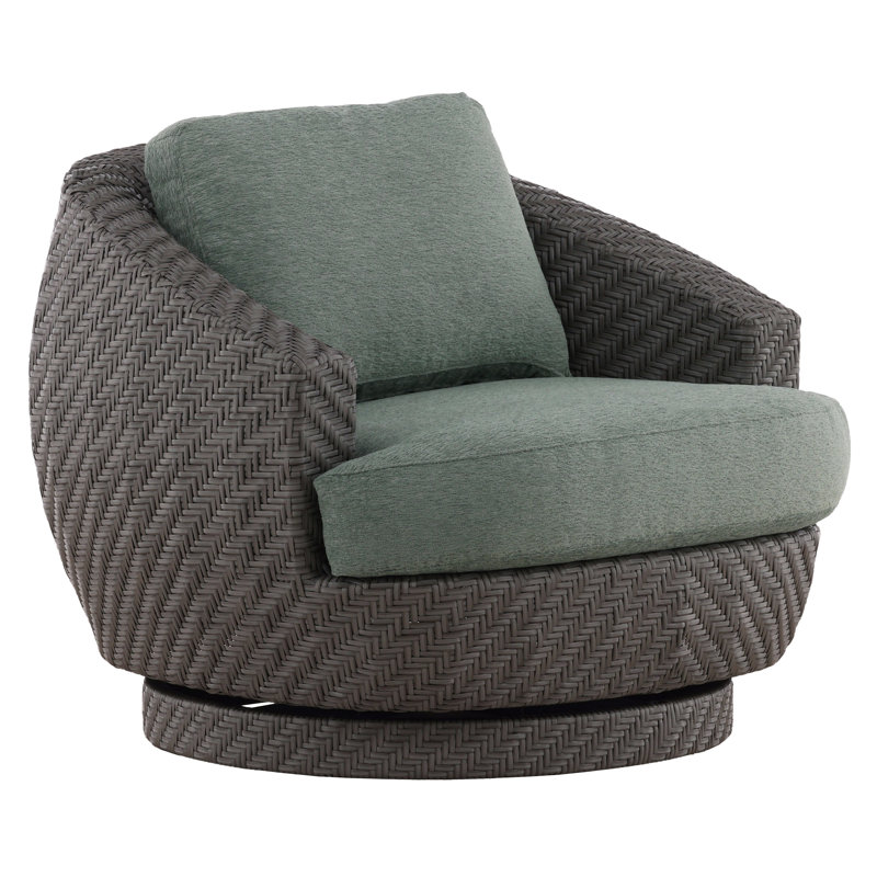 Michael Weiss Newstead Outdoor Swivel Patio Chair with Cushions, Toodaloo Natural