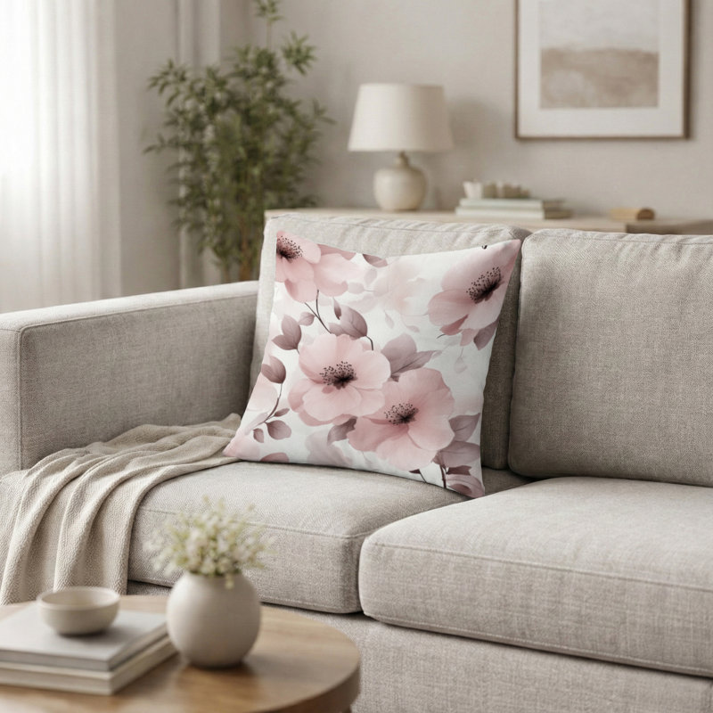 Coussin Floral, H 16 po x l 16 po