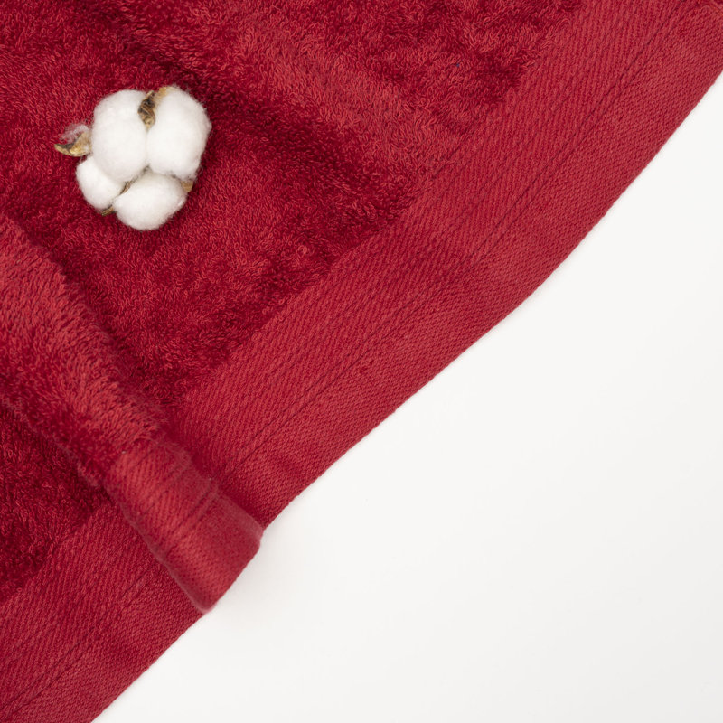 Ensemble de serviettes essuie-mains 100% coton 4 pièces Kendra, Bourgogne, 12