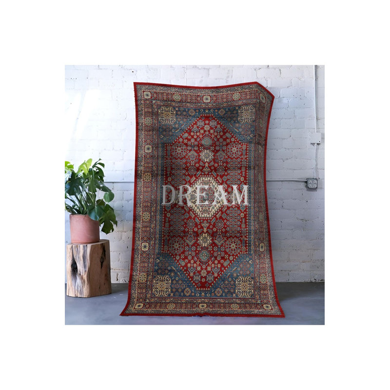 Tapis décoratif lavable à la machine multicolore, Sous-tapis rectangulaire de 3 pi 3 po x 4 pi 11 po