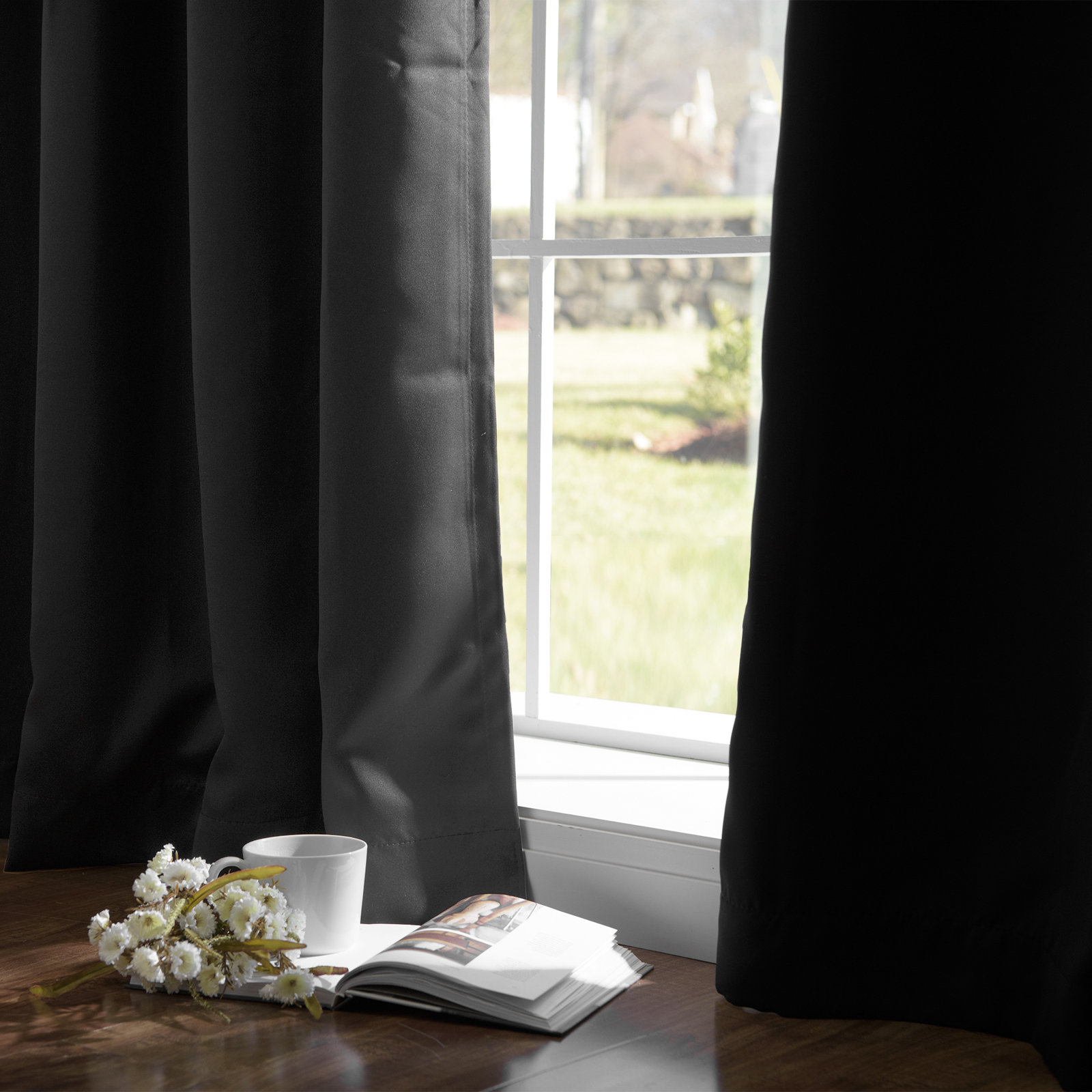 Schaeffer Blackout Thermal Curtain Panel Set, Burgundy, 52" W x 63" L