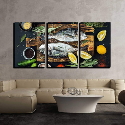 Décoration murale moderne «Fresh Dorado» ou «Brème de mer avec huile de citron»