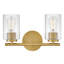2-Light Bath Vanity Fixture with Clear Ribbed Glass-1941388315