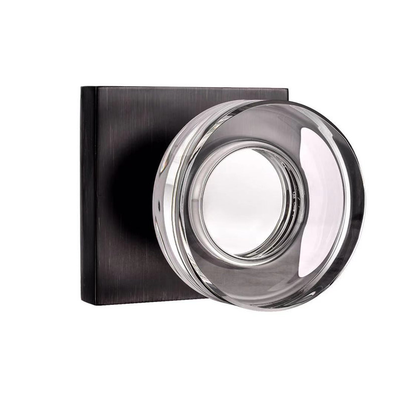 Boutons de porte en cristal Coolnews Modern Grace Series, Bronze frotté à l'huile