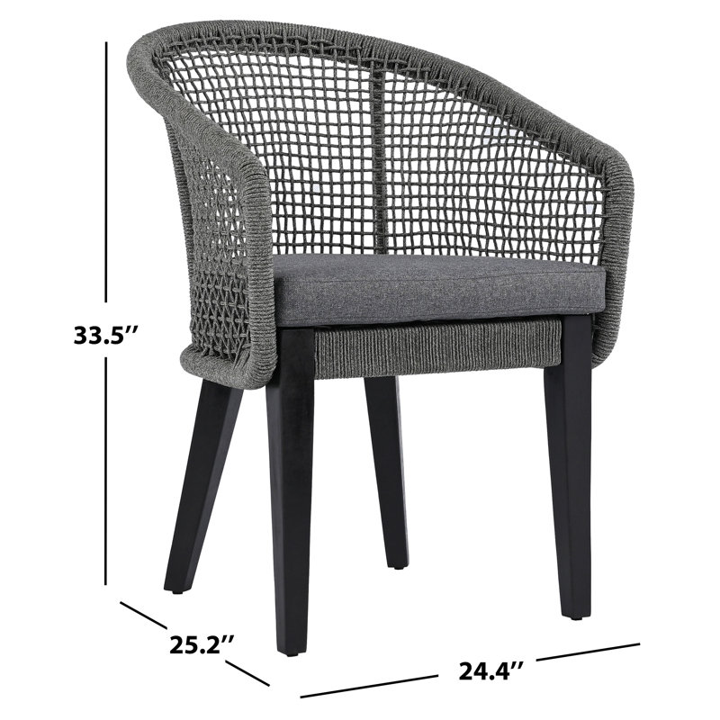 Saxon 3 Piece Bistro Set, Gray, Gray/Black