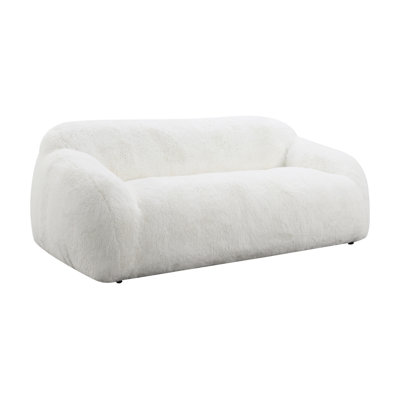 Adell Polar Bear Faux Fur Upholstered Sofa