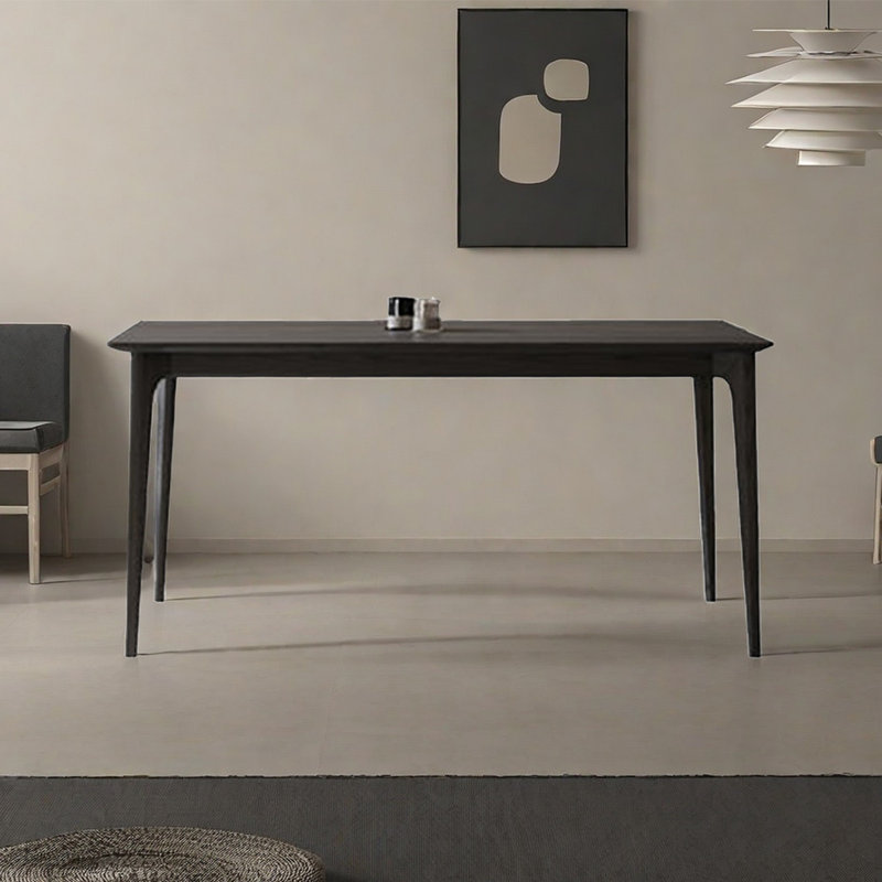 Table de salle à manger moderne simple rectangulaire noire, H 29,53 po x L 62,99 po x l 31,5 po