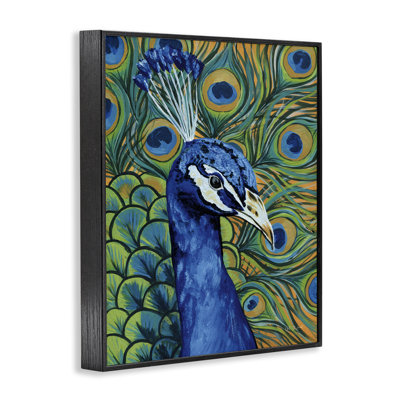 «Bold Peacock Feathers», art de la giclée encadrée par Yvette St. Amant