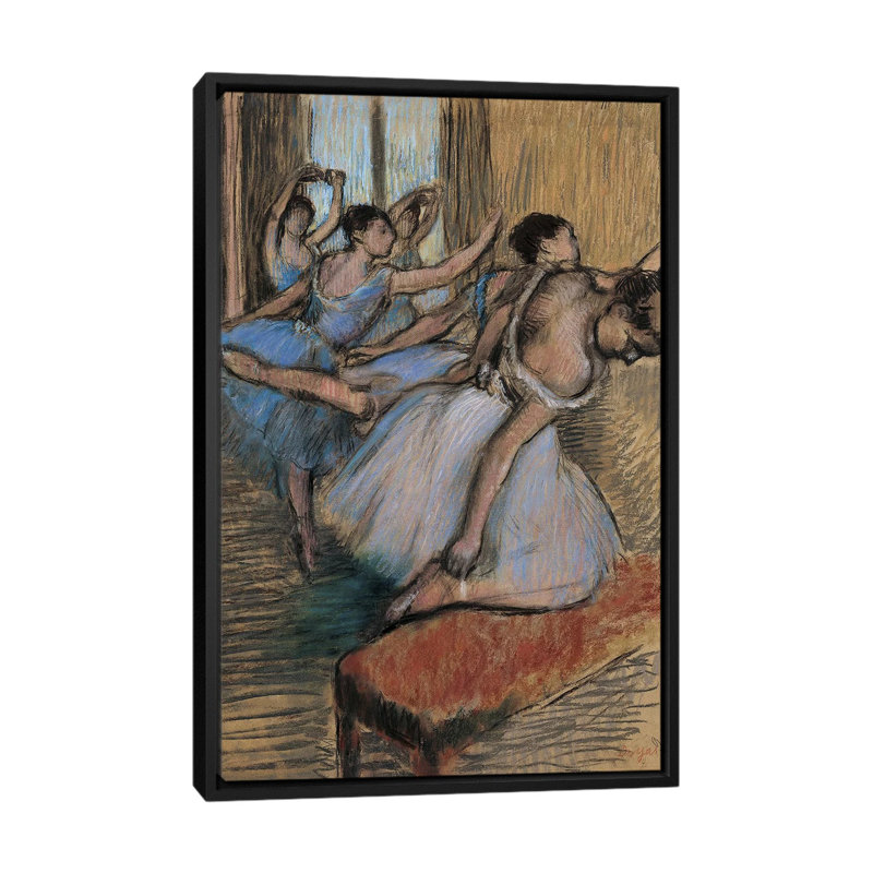 « the danseurs », impression sur toile, H 26 po x l 18 po x P 1,5 po, Toile avec cadre noir, Pas de tapis