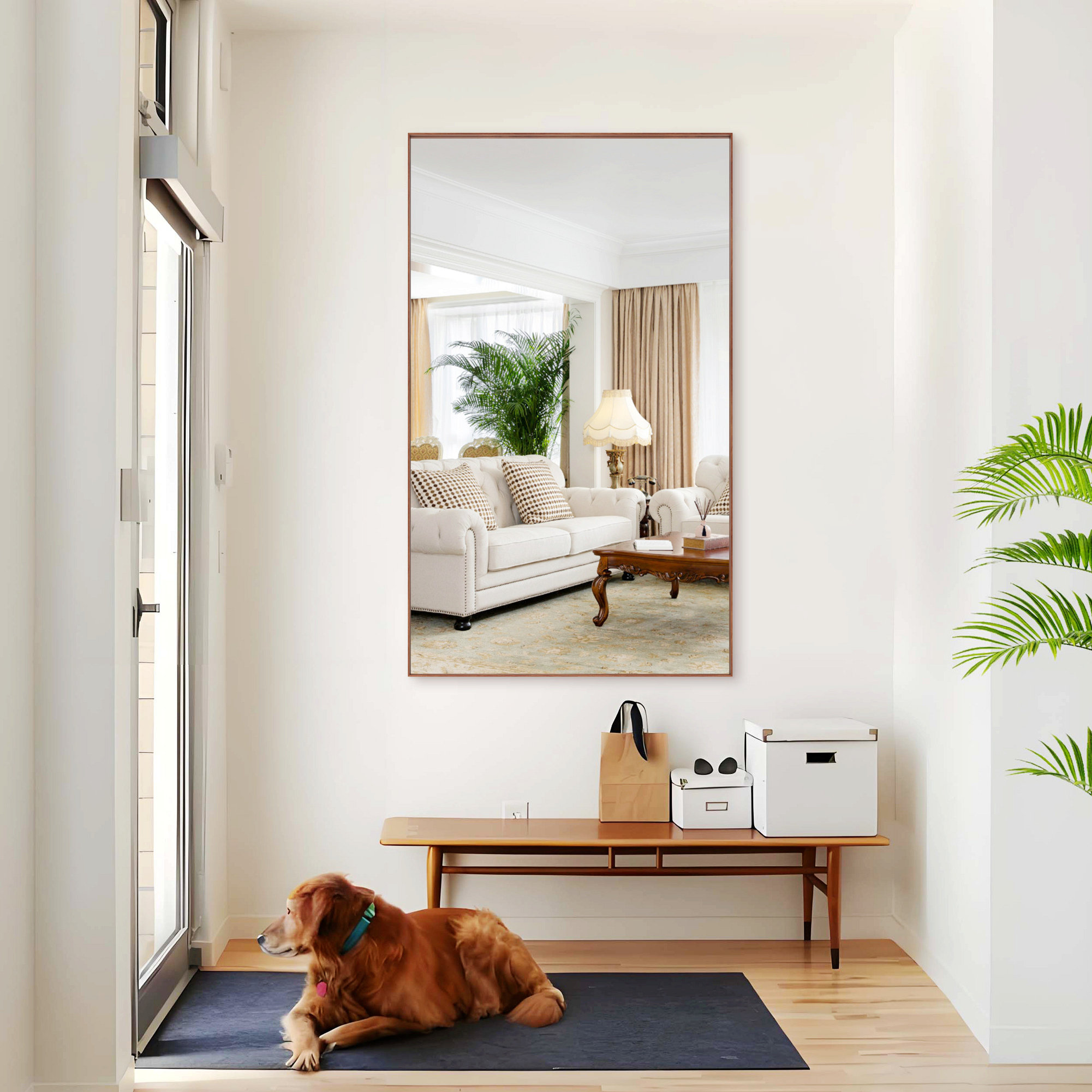 Latitude Run® Modern Rectangle Mirror With Frame, Wall Mounted Mirror ...