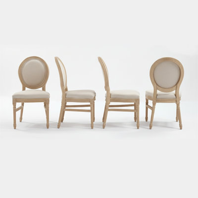 King Louis XVI Upholstered Round Back Dining Chair