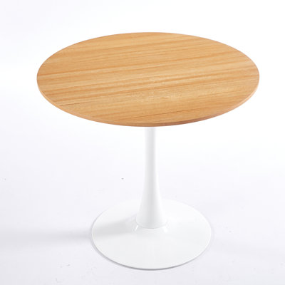 Table de salle à manger 31,5 "de couleur chêne avec table en tulipe Mid-Century pour 2 à 4 personnes avec plateau en MDF rond, table de salle à manger à piédestal et table basse