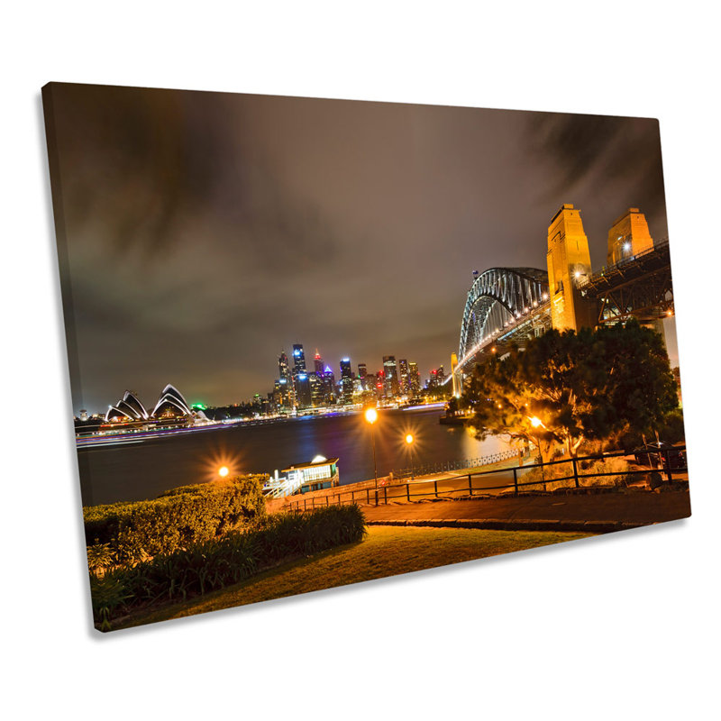 Australia Sydney Sunset City - Wrapped Canvas Print, 81.3cm H x 121.9cm W x 4cm D